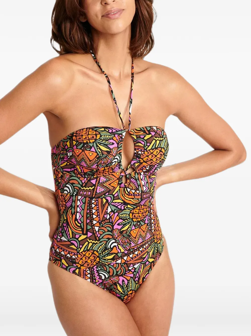 BANANA MOON abstract-print swimsuit - Nero