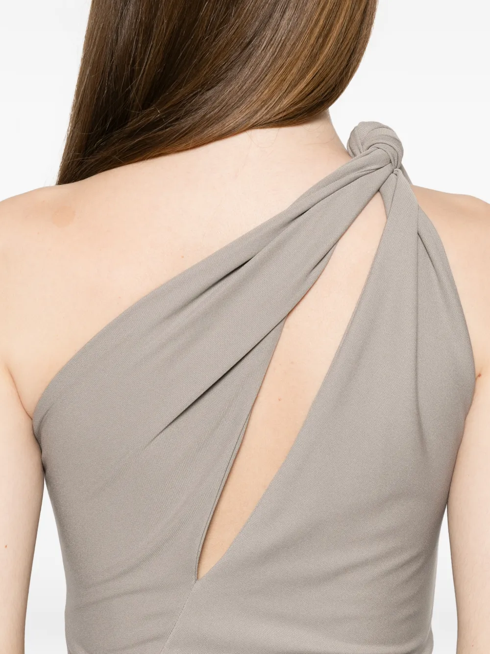 ALESSANDRO LEGORA Gesmockte maxi-jurk met V-hals Grijs