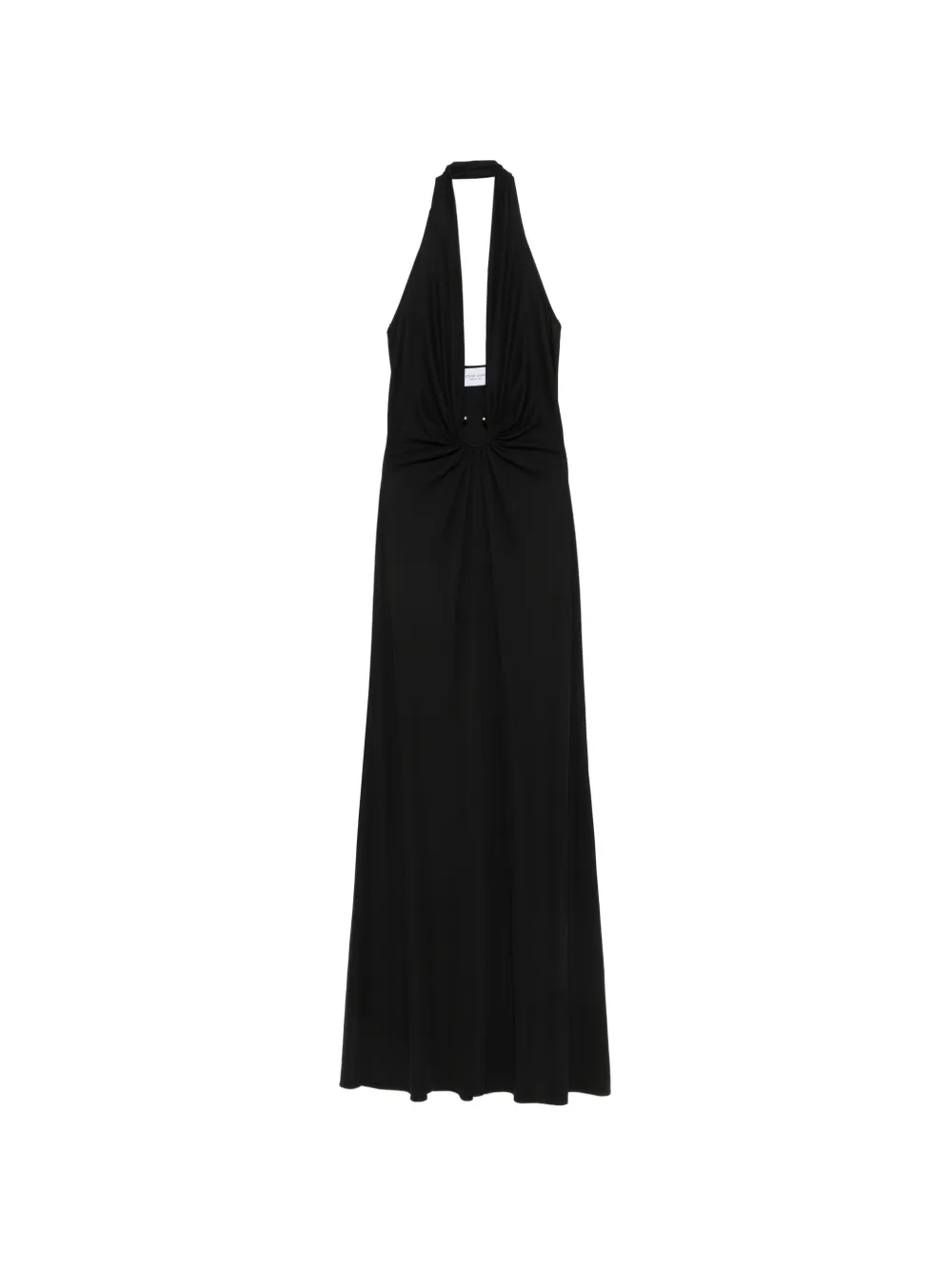 halter-neck ring-detail maxi dress