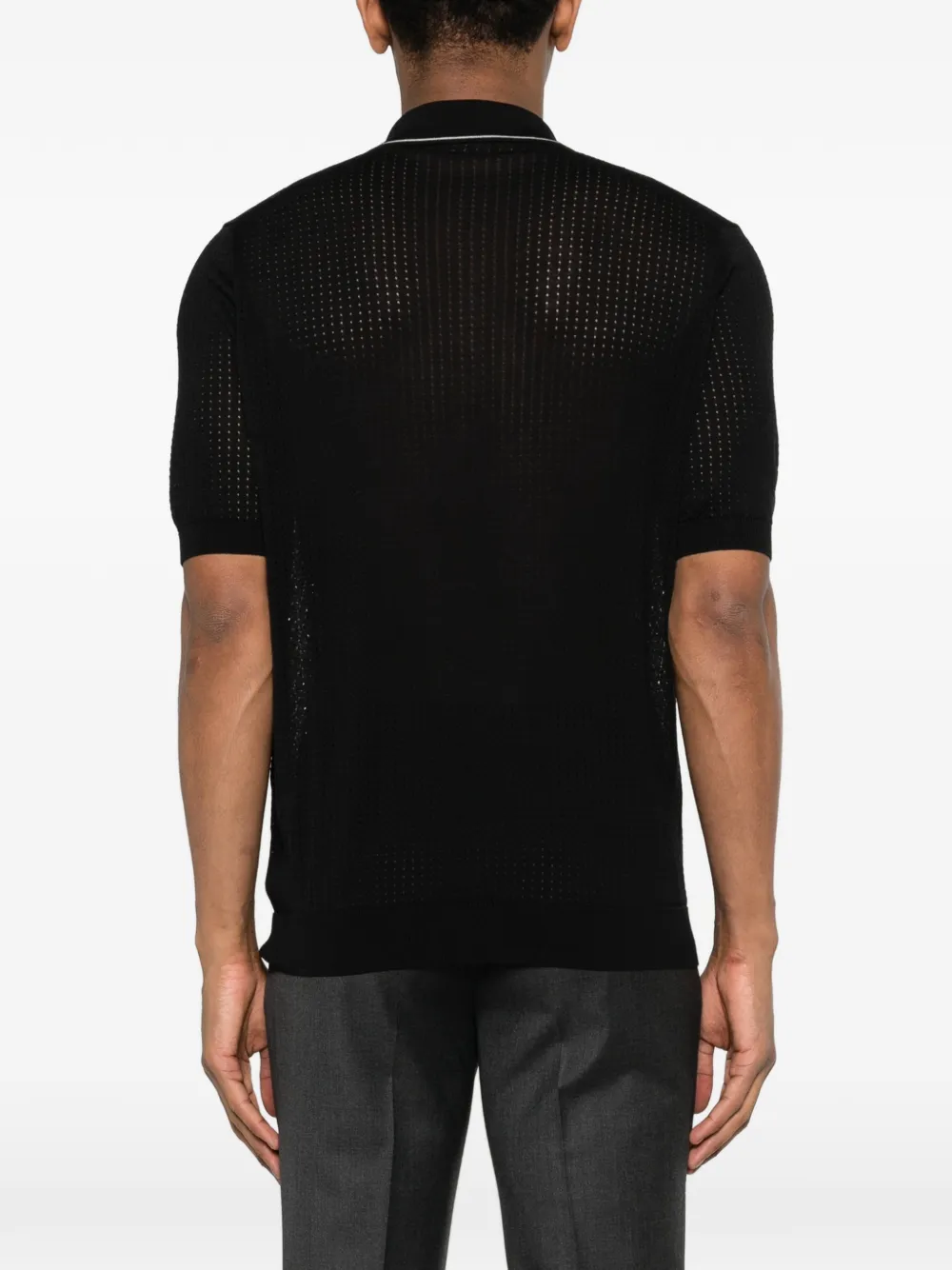 Tagliatore Poloshirt met textuur Zwart