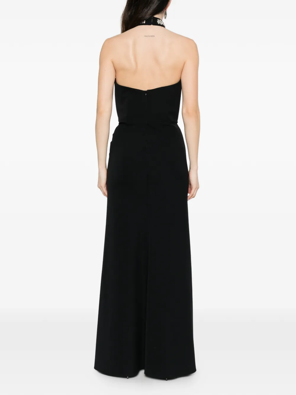 Embellished Mesh-Panel Maxi Dress