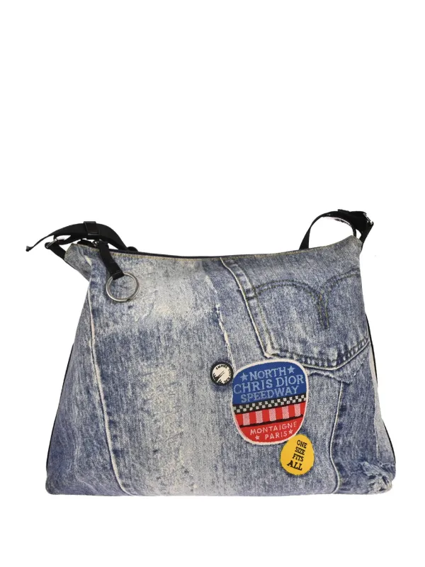 Christian Dior Pre-Owned 2001 デニムプリント ショルダーバッグ 