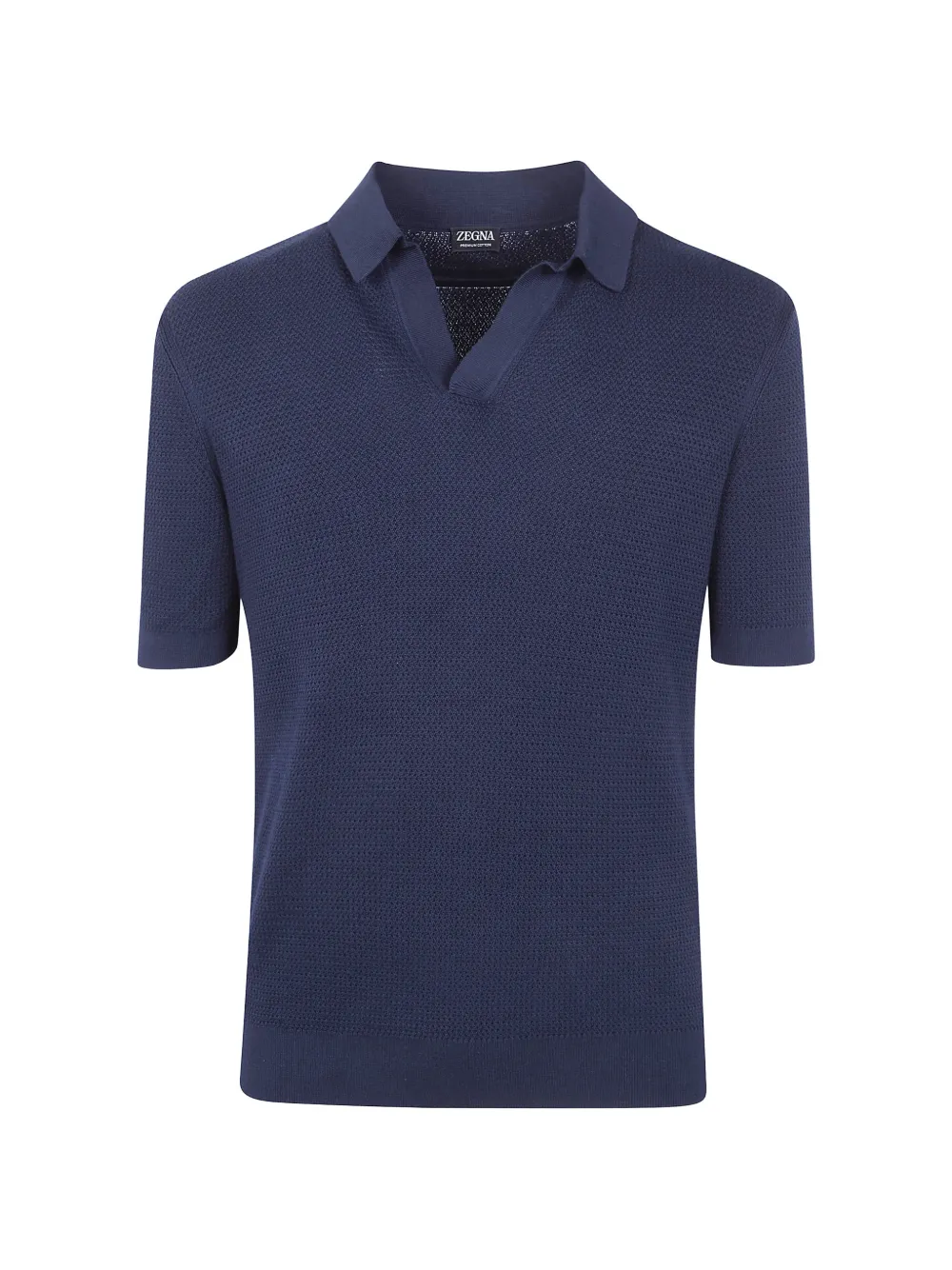 Zegna textured V-neck T-shirt - Blu