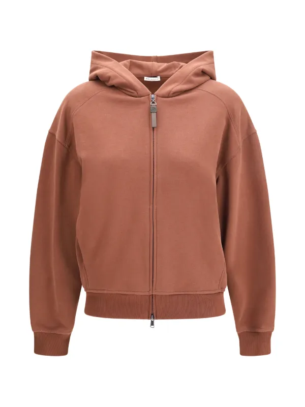 BRUNELLO CUCINELLI モニーレジップアップパーカー Brunello Cucinelli ジップアップ パーカー | ブラウン | FARFETCH JP