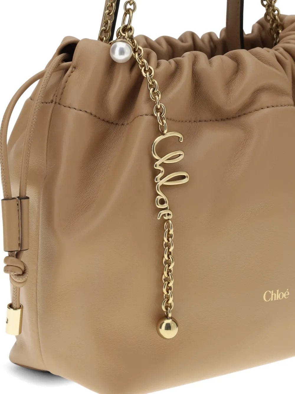 Chloé Chain Charm Bucket Bag | Neutrals | FARFETCH