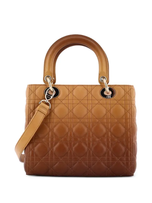 Christian Dior Pre-Owned Lady Dior Bag Cannage Quilt Gradient