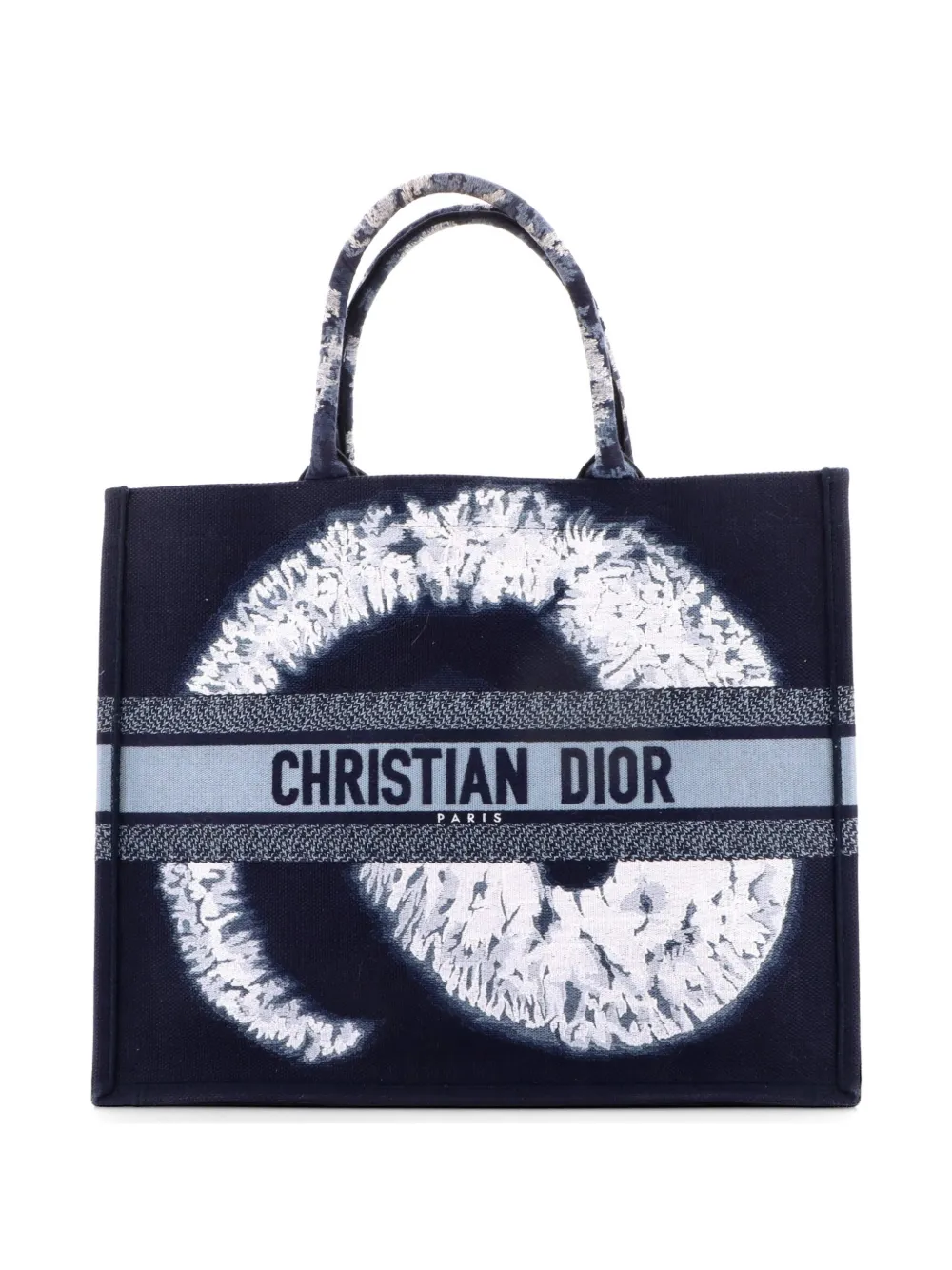 Christian Dior Pre-Owned Book Embroidered Canvas Large tote bag - Blu