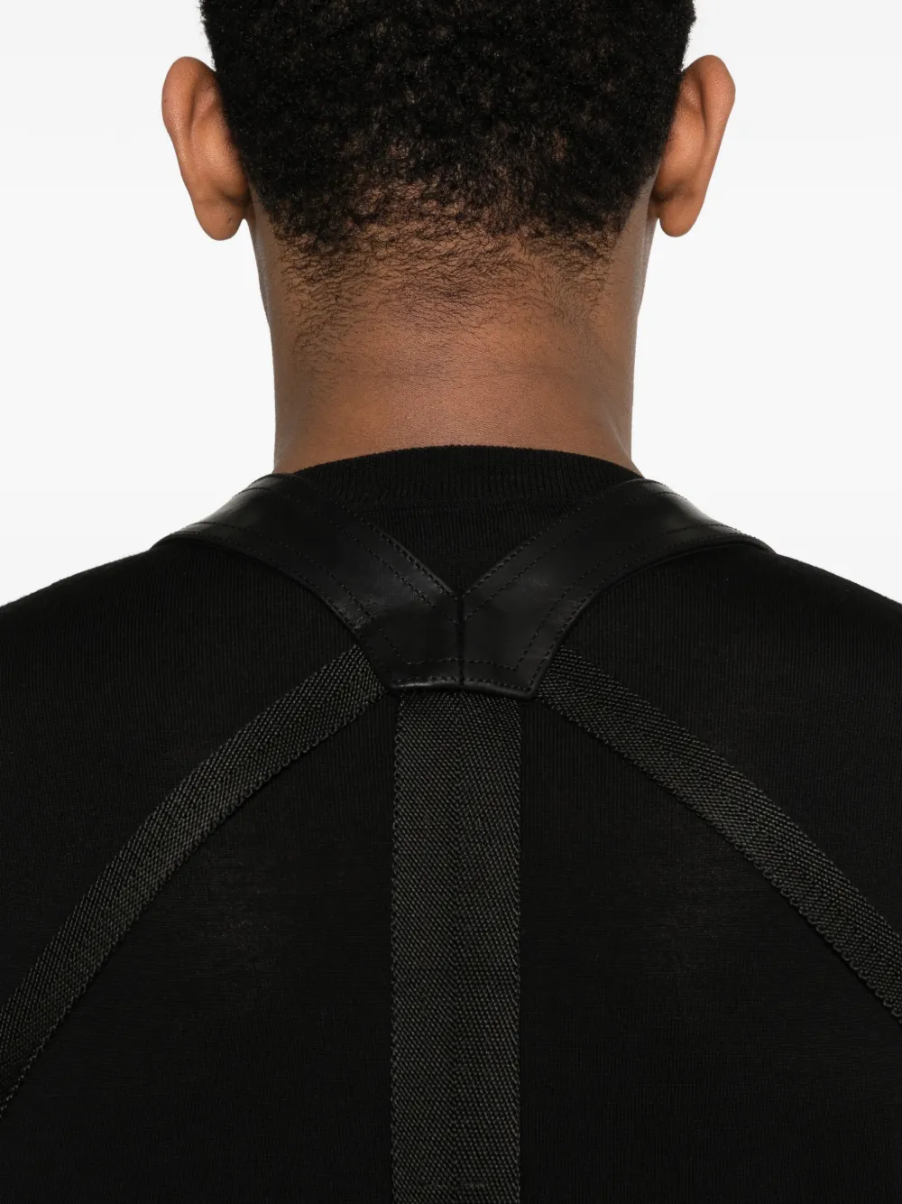 Rick Owens Temple Bauhaus leren gilet Zwart