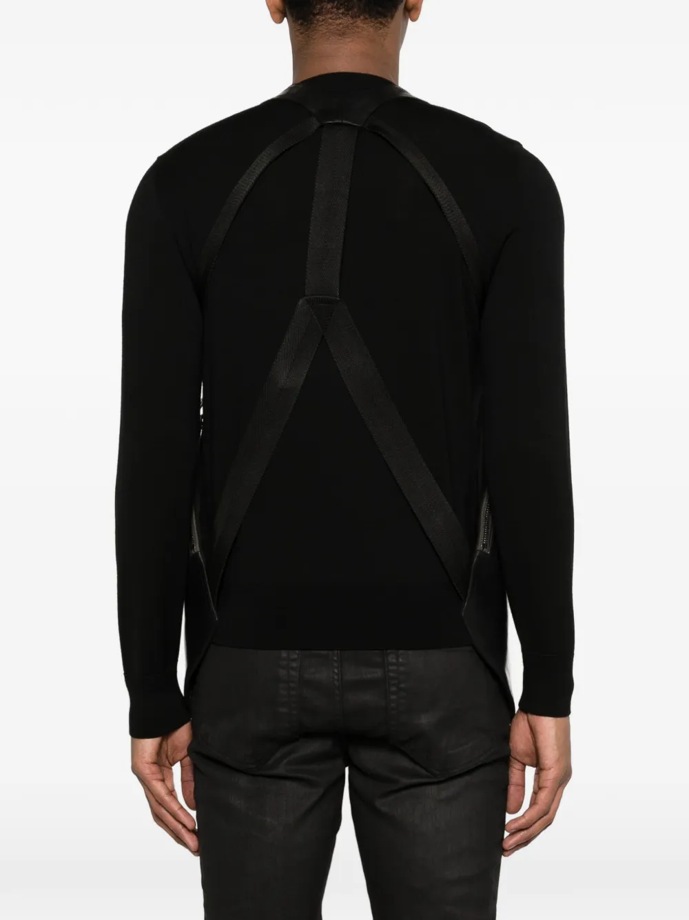 Rick Owens Temple Bauhaus leren gilet Zwart