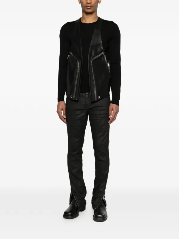 Rick Owens Temple Bauhaus Leather Vest | Black | FARFETCH Rick Owens Temple Bauhaus Leather Vest | Black | FARFETCH