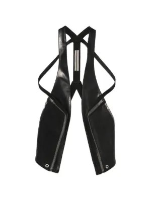 RICK OWENS リックオウエンス レザーベスト ジレ 黒 36 RICK OWENS(リックオウエンス) Leather Biker VestレザーベストRP8713