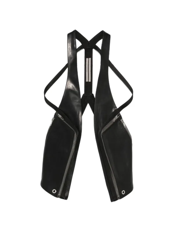 Rick Owens Temple Bauhaus Leather Vest | Black | FARFETCH