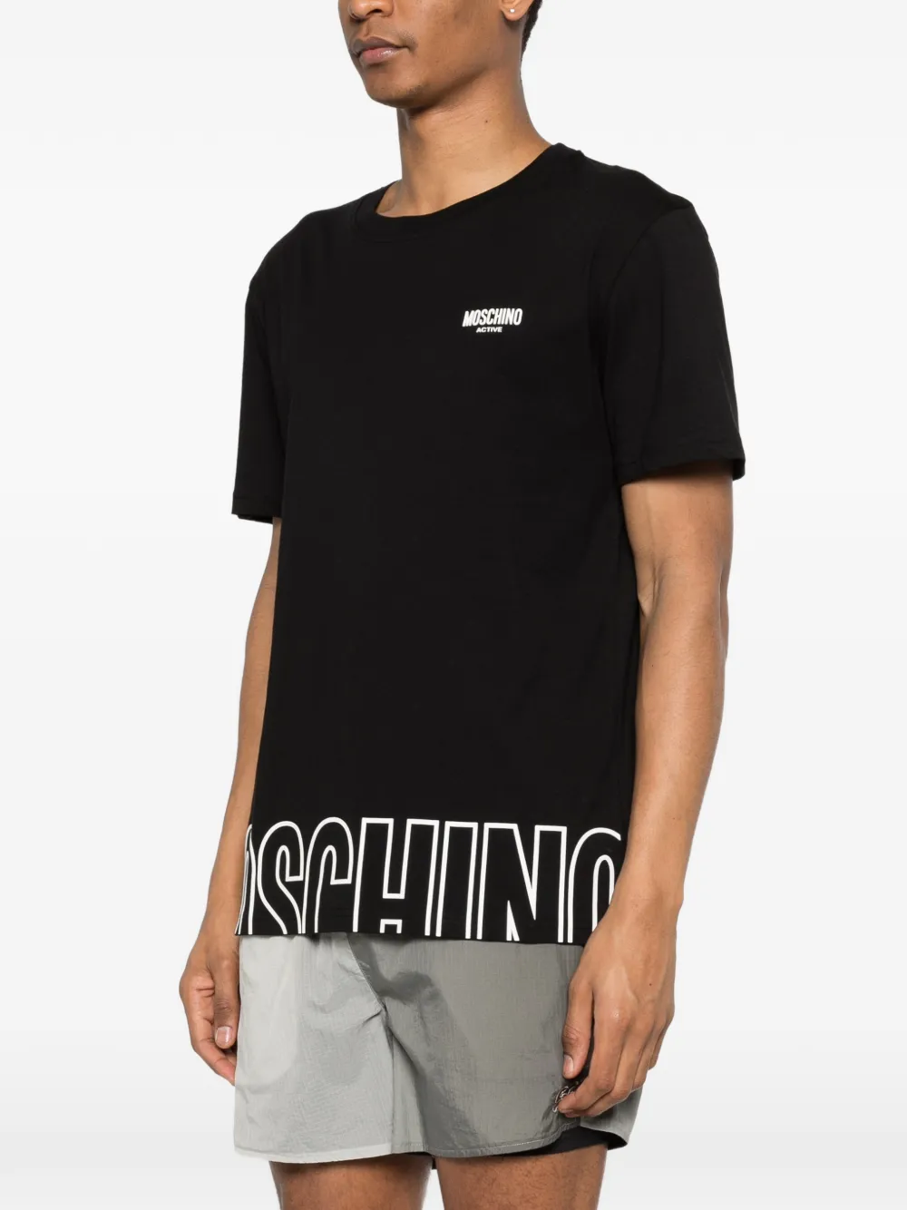 Moschino T-shirt met logo Zwart