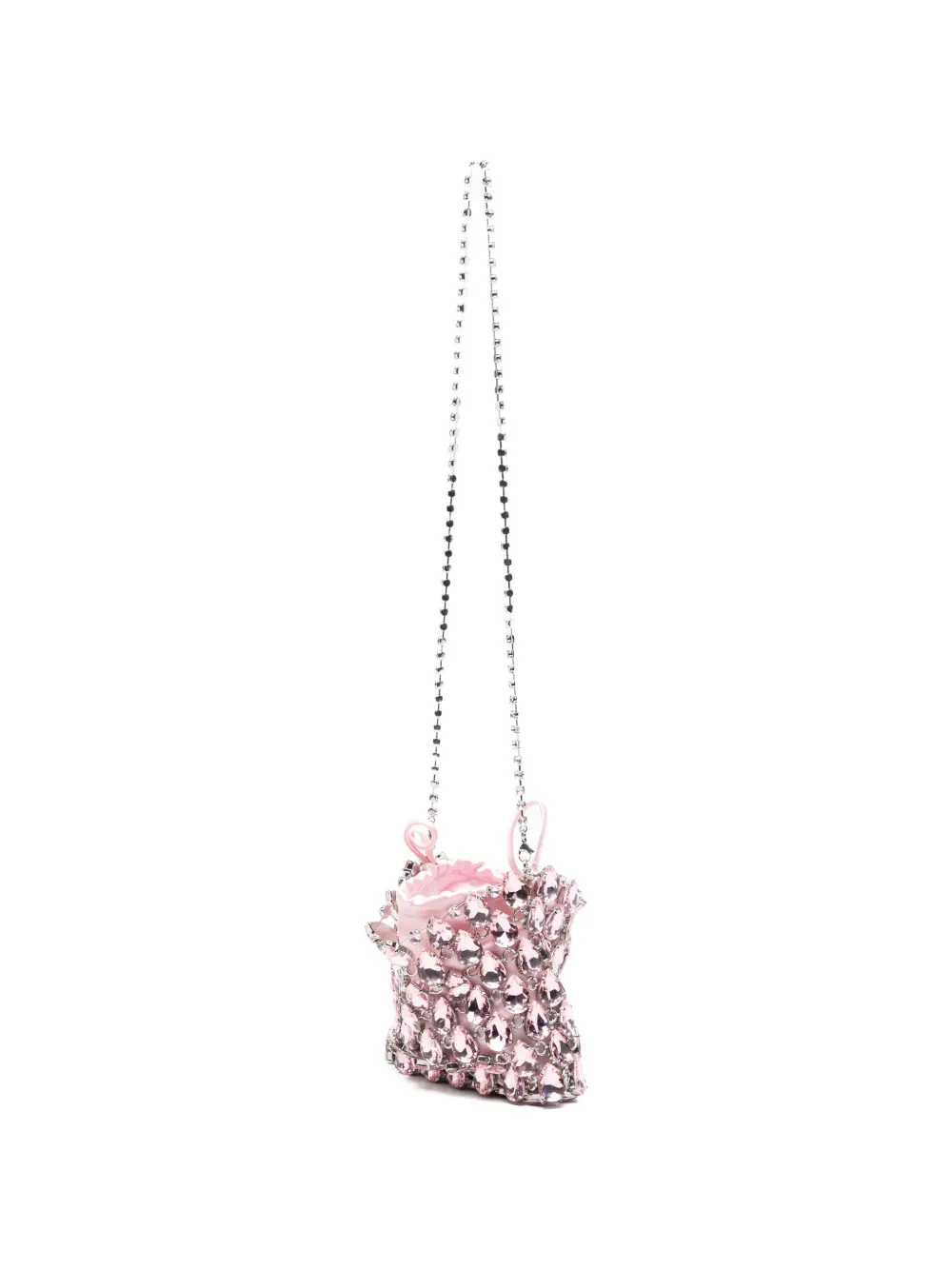  Self-portrait Mini Chainmail Embellished Shoulder Bag - Pink 