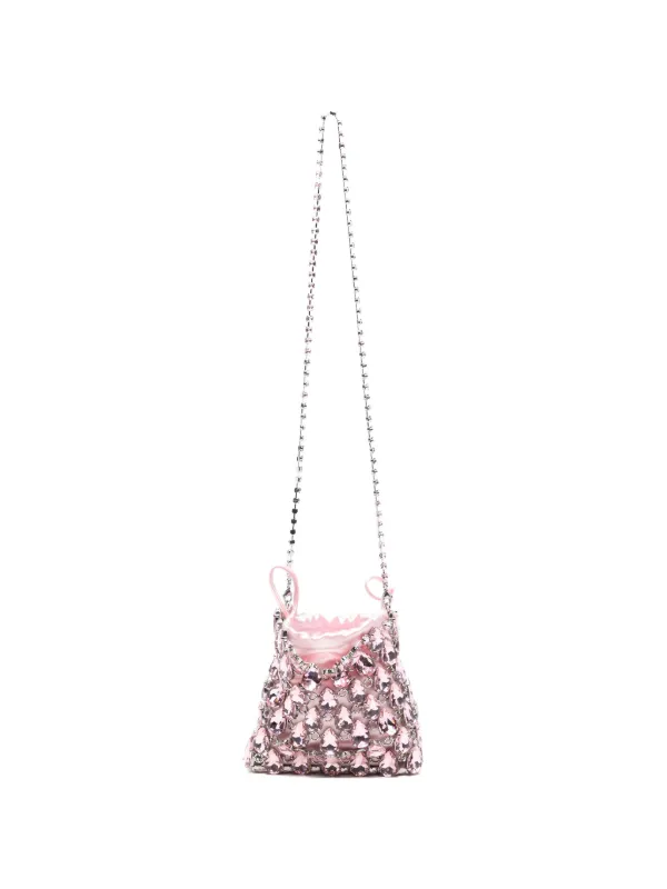 Self-Portrait Mini Crystal-embellished Shoulder Bag in Pink