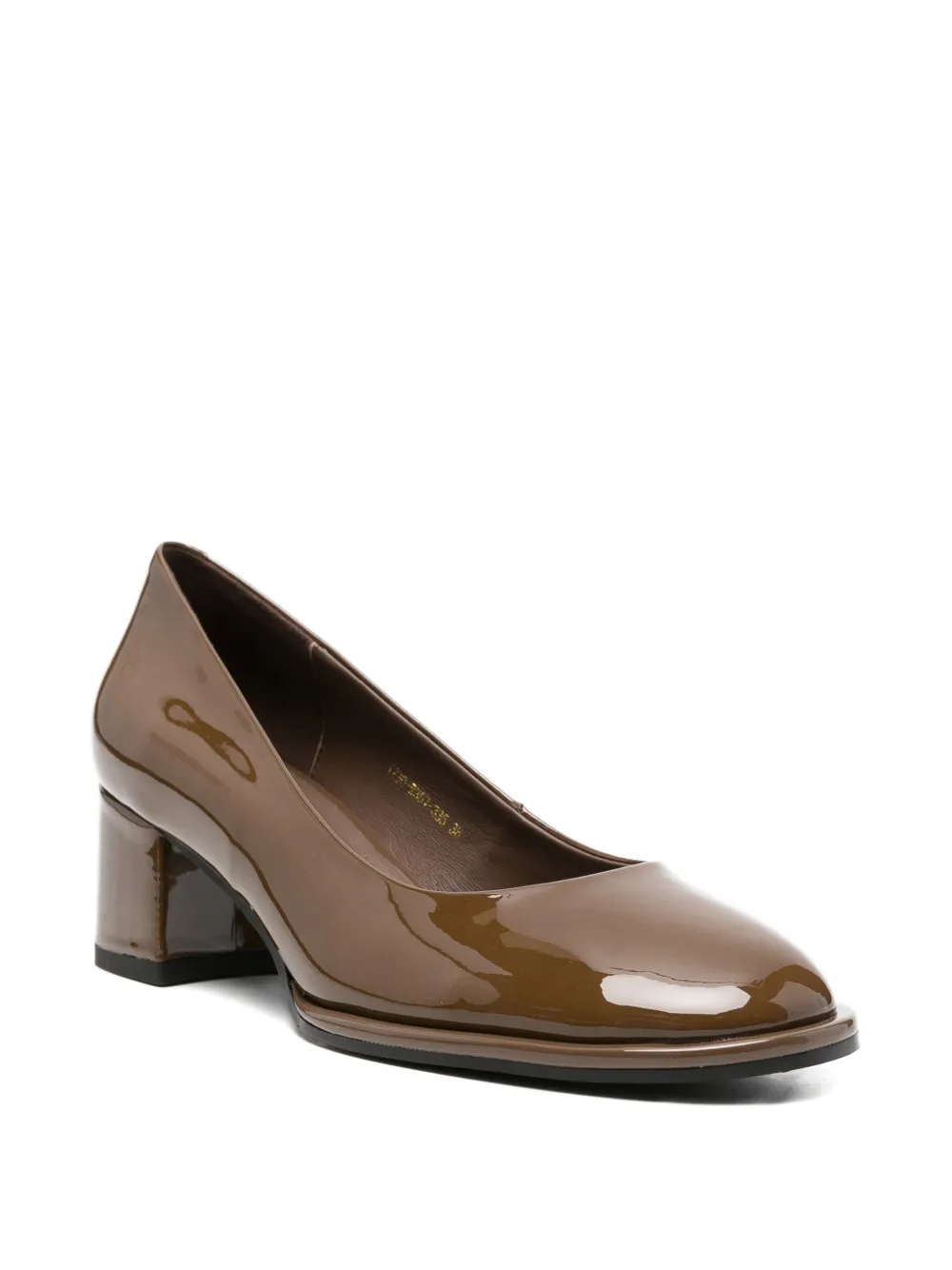  Linda Baumann Round-toe Block-heel Pumps - Brown 