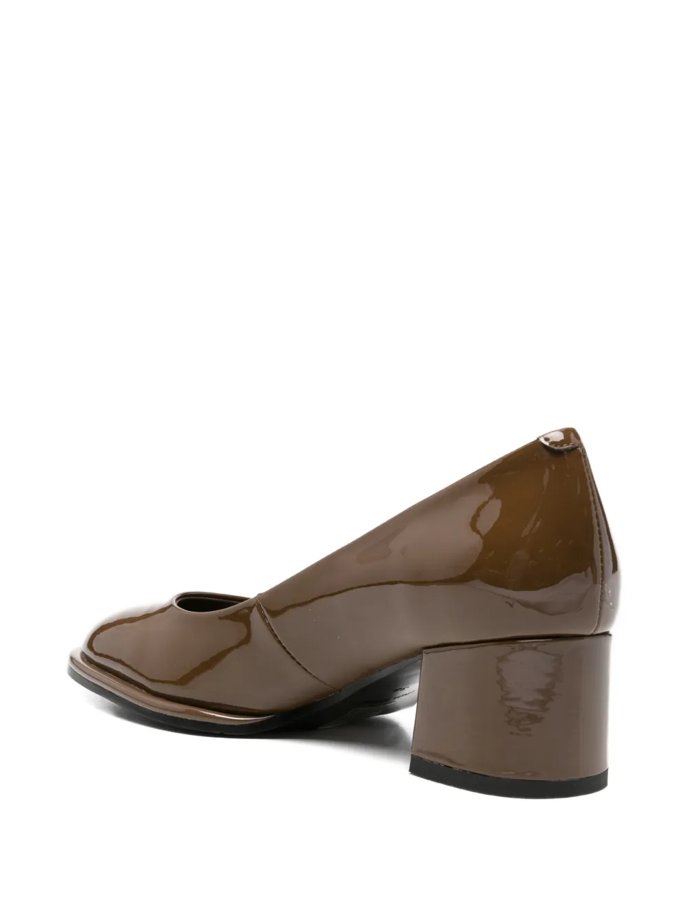  Linda Baumann Round-toe Block-heel Pumps - Brown 
