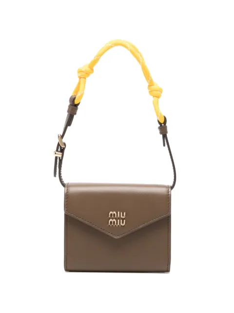 Miu Miu logo-plaque top-handle wallet