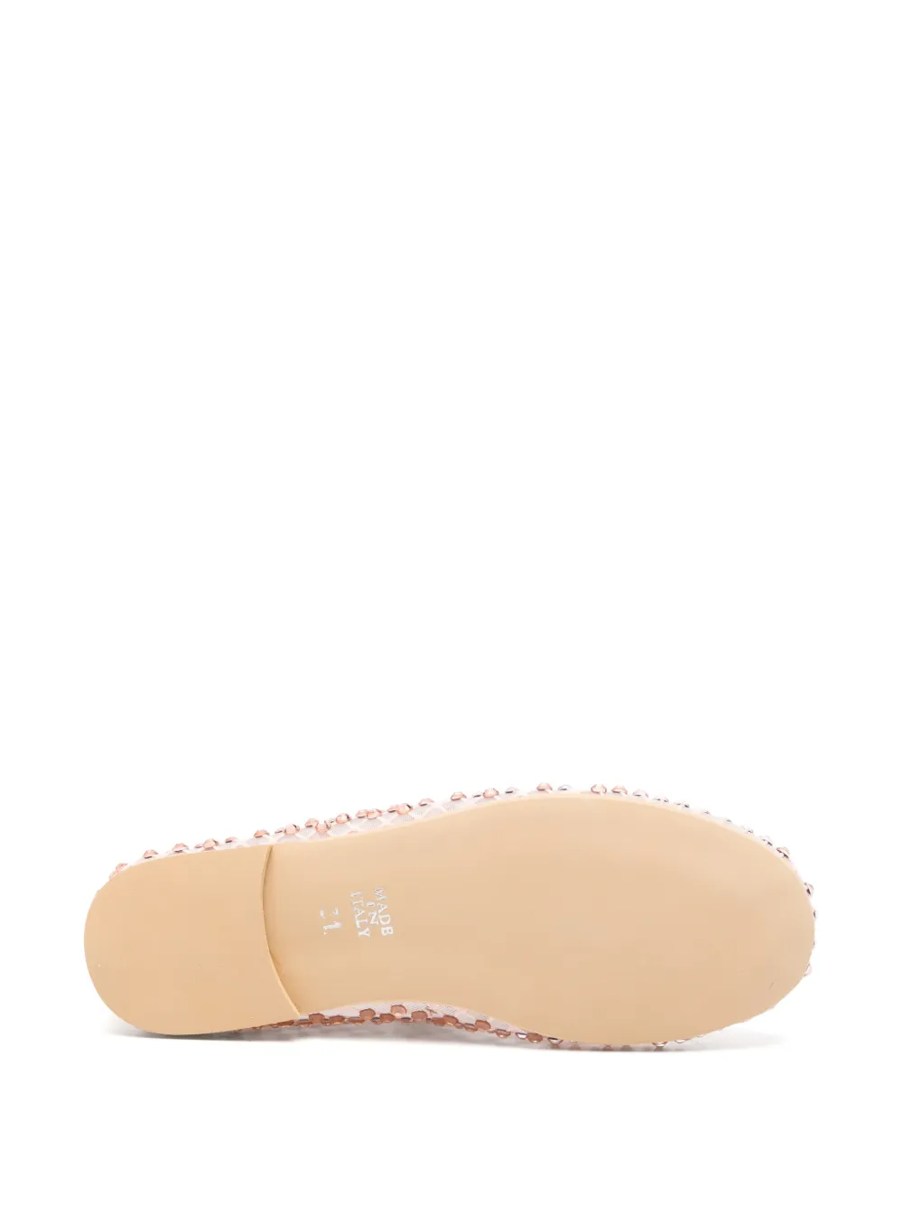 Florens rhinestone-embellished buckle ballet flats Roze