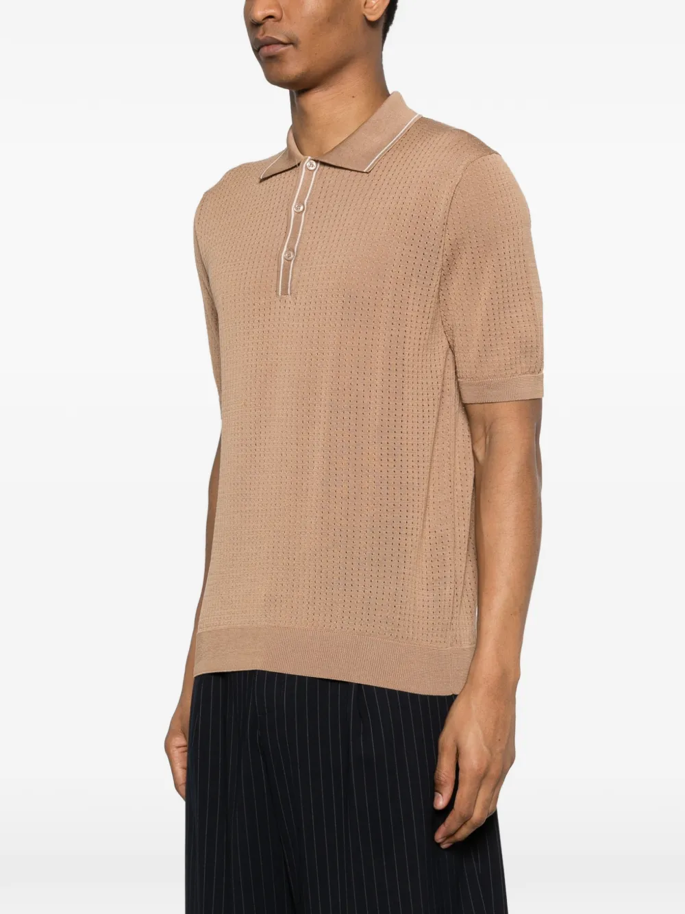 Tagliatore geperforeerd poloshirt Beige