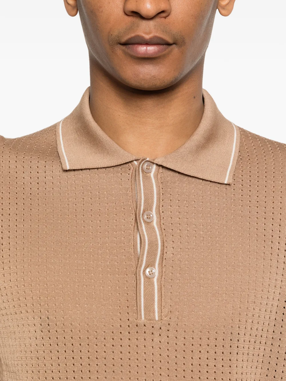 Tagliatore geperforeerd poloshirt Beige