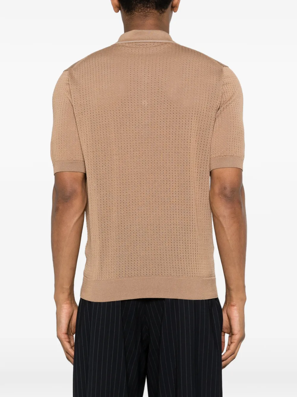 Tagliatore geperforeerd poloshirt Beige