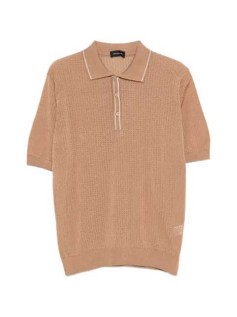 Tagliatore perforated short-sleeve polo shirt