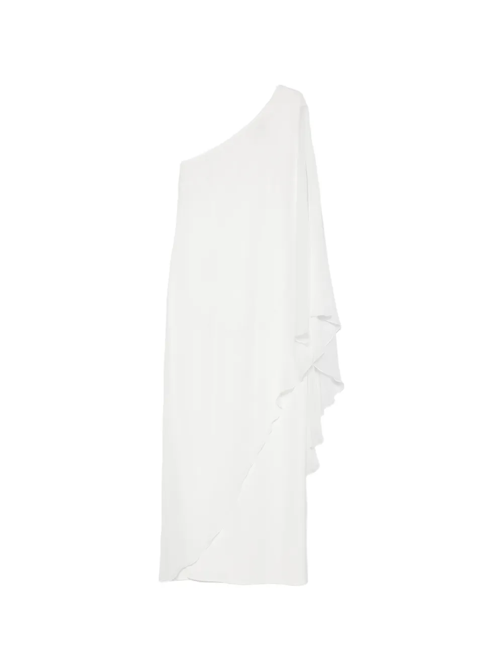 one-shoulder ruffled midi dress