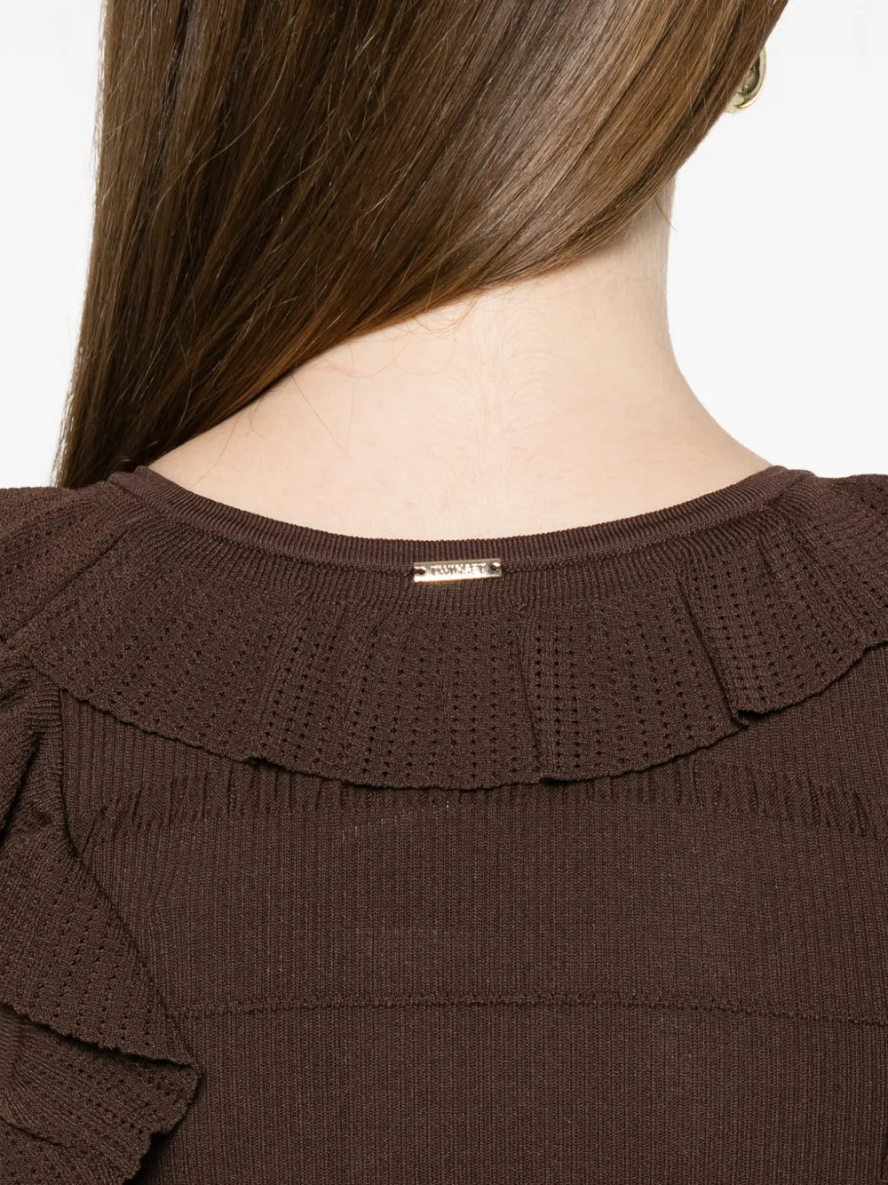 TWINSET Midi-jurk met V-hals Bruin