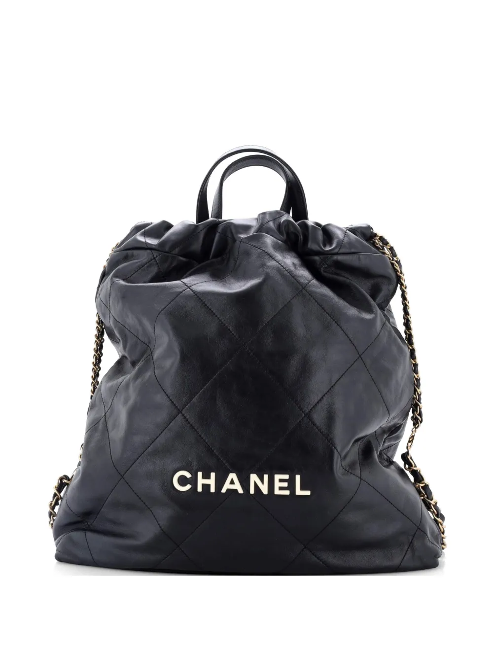 CHANEL Pre-Owned 22 Chain Quilted Calfskin Large backpack - Nero