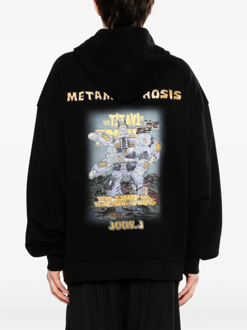 Juun.J Sweater met capuchon Zwart