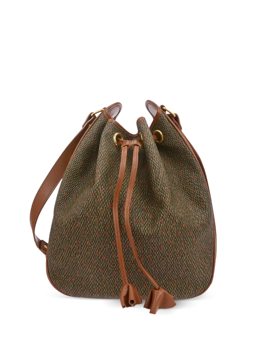 Saint Laurent Pre-Owned 1990-2000s drawstring-detail bucket bag - Grün