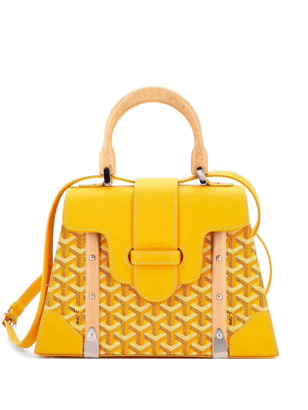 Goyard Pre-Owned Saigon Top Handle Bag Coated Canvas with Leather PM satchel - Giallo