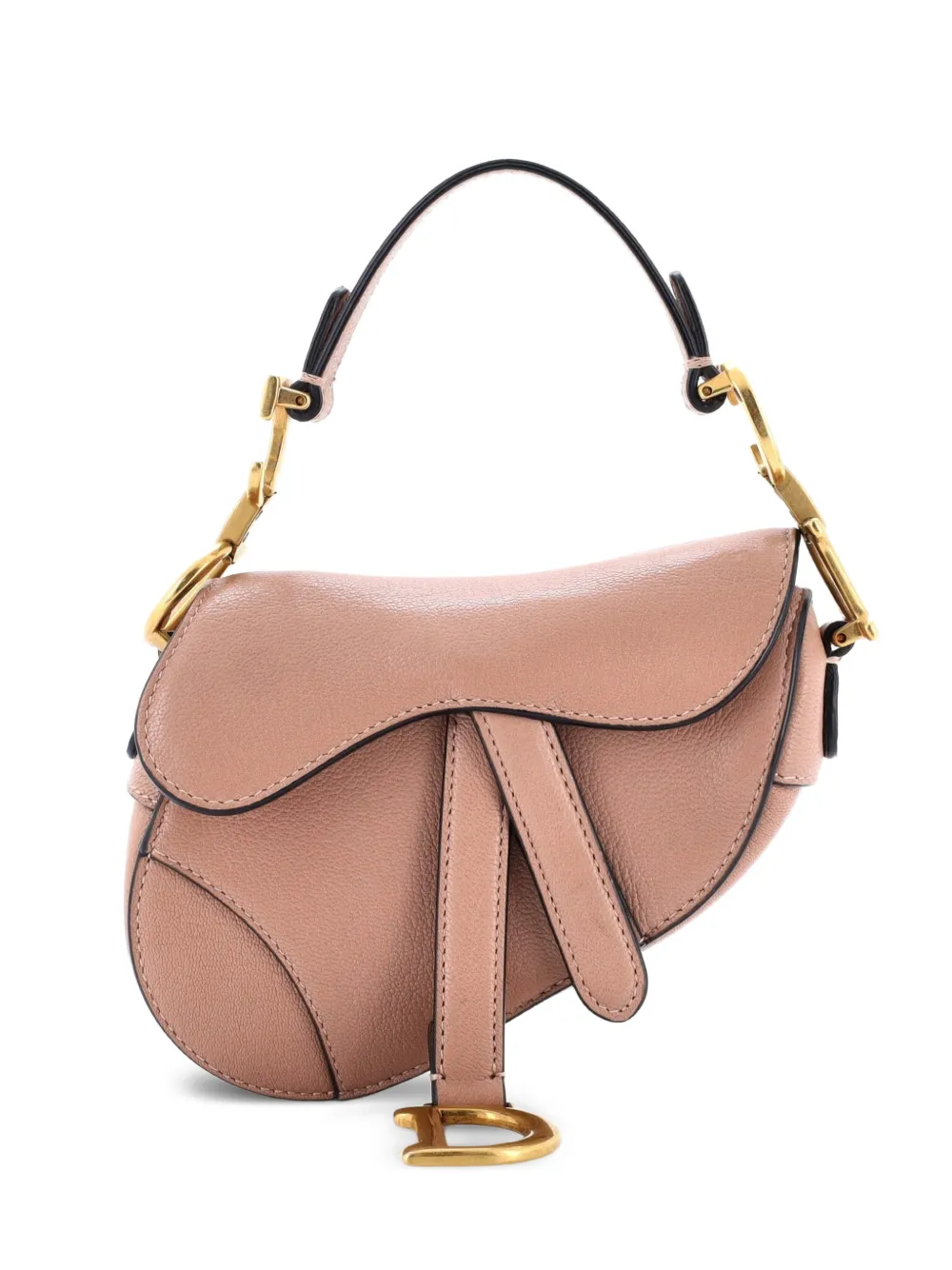 Christian Dior Pre-Owned Saddle Handbag Leather Micro satchel - Neutrals