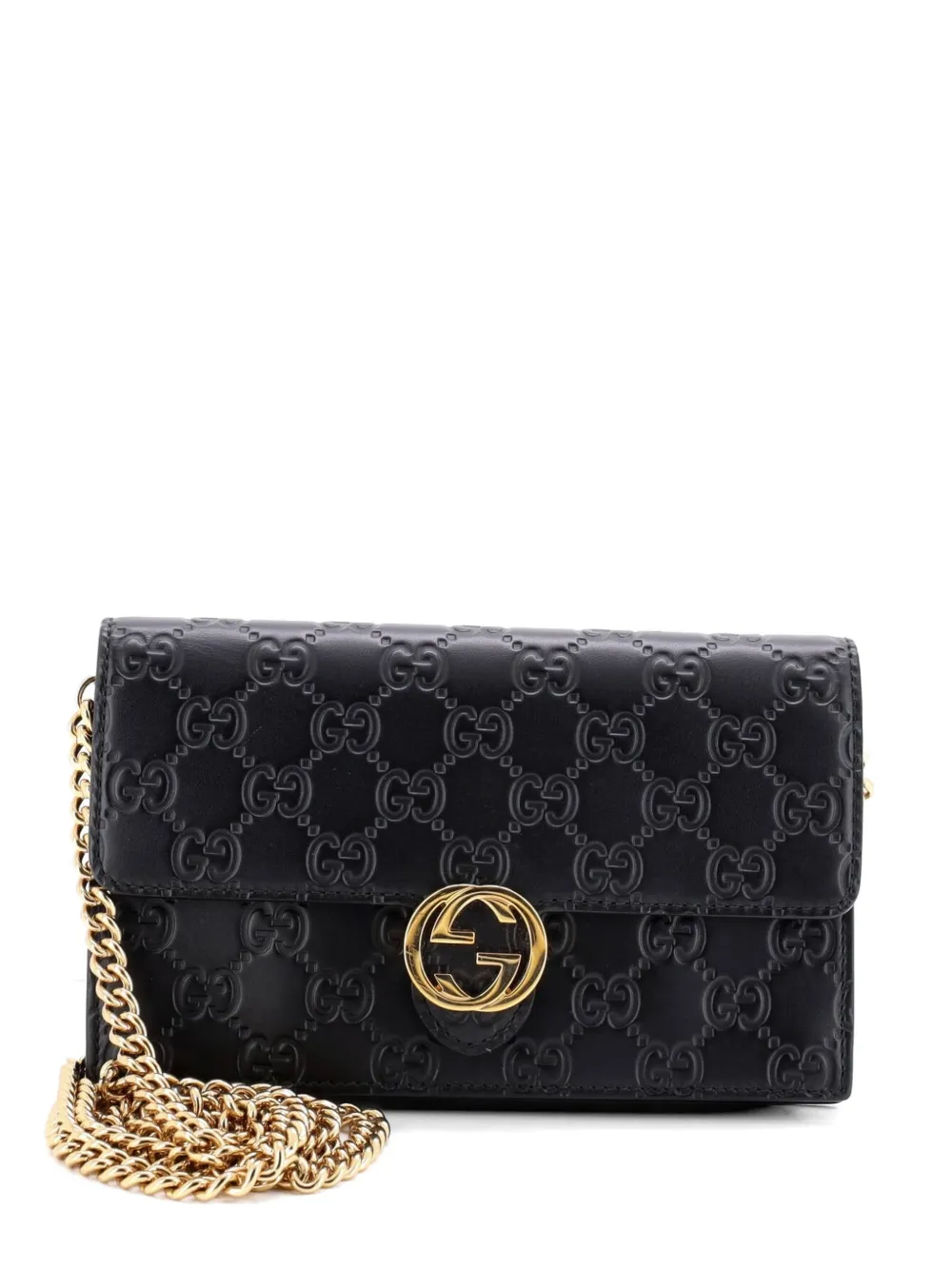Gucci Pre-Owned Icon Wallet on Chain Guccissima Leather crossbody bag - Nero