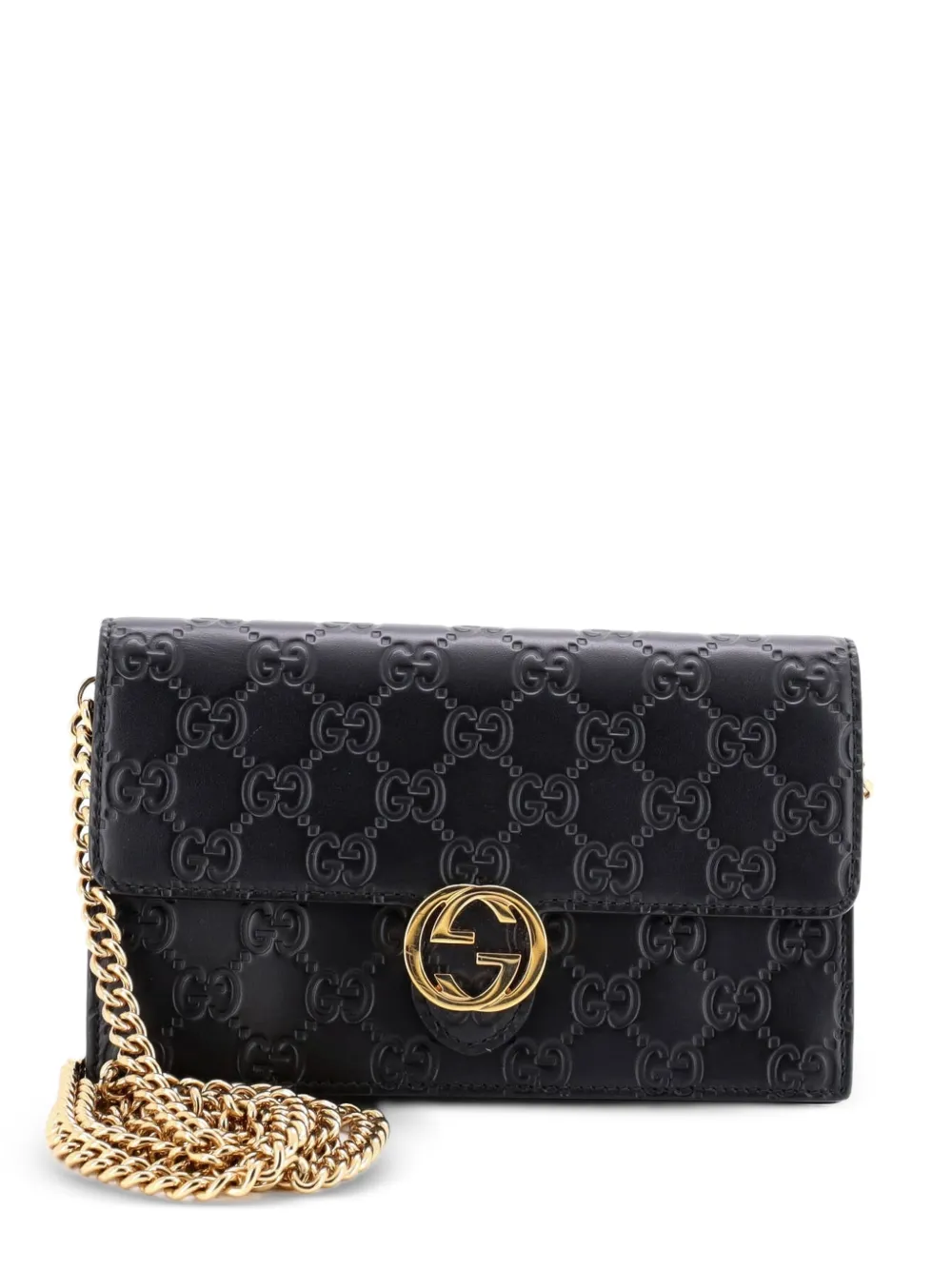 Gucci Pre-Owned Icon Wallet on Chain Guccissima Leather crossbody bag - Nero