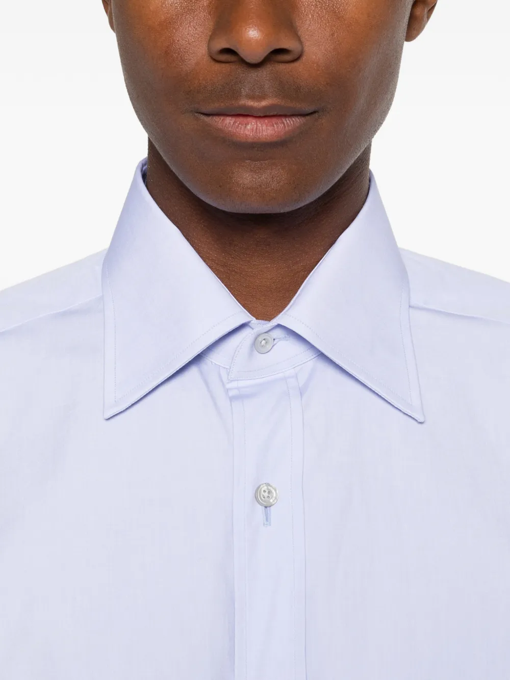 TOM FORD Katoenen overhemd met lange mouwen Blauw