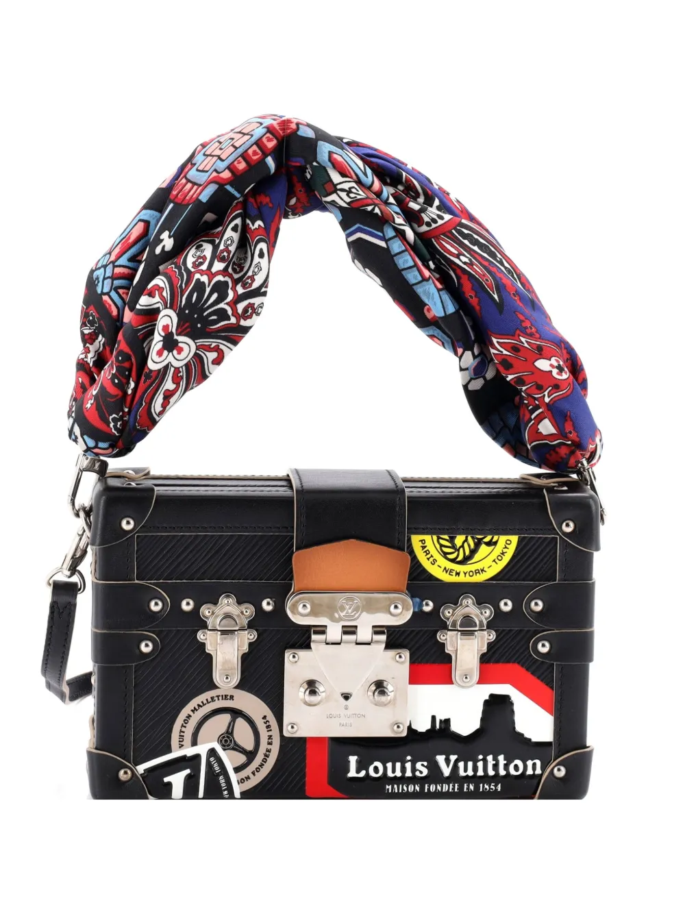 Louis Vuitton Pre-Owned Petite Malle Handbag Limited Edition World Tour Epi Leather crossbody bag - Nero