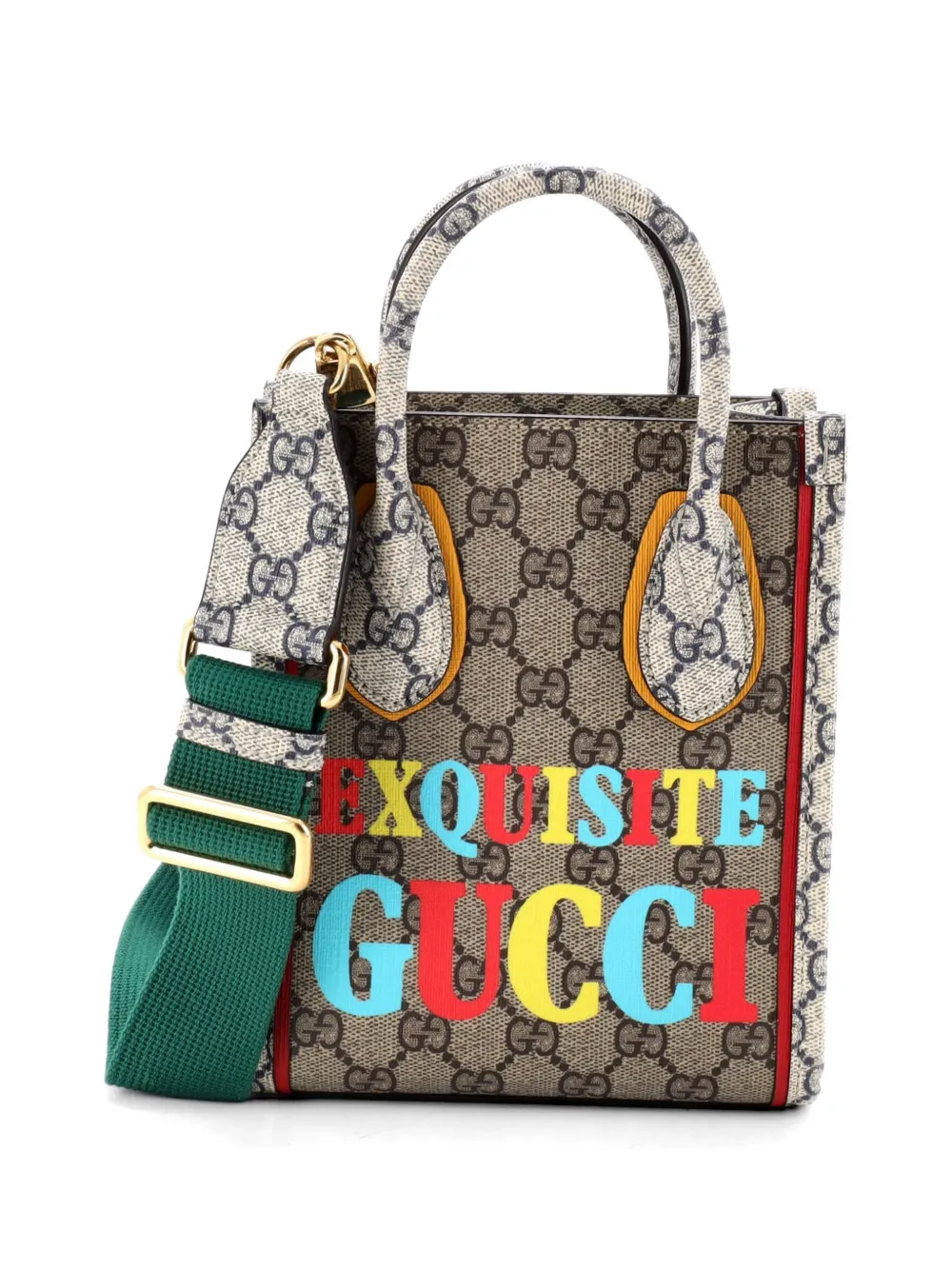 Gucci Pre-Owned Borsa a spalla Exquisite Vertical mini in tela cerata GG con stampa - Multicolore