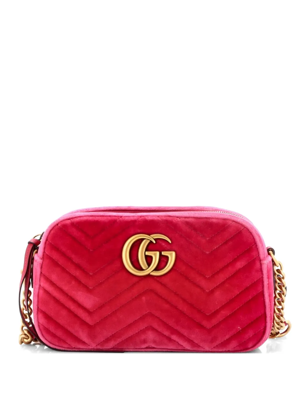 Gucci Pre-Owned GG Marmont Shoulder Bag Matelasse Velvet Small crossbody bag - Rosa