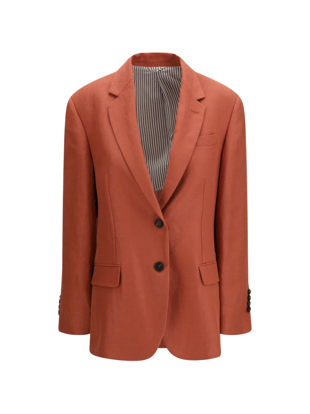 Brunello Cucinelli button linen jacket - Arancione