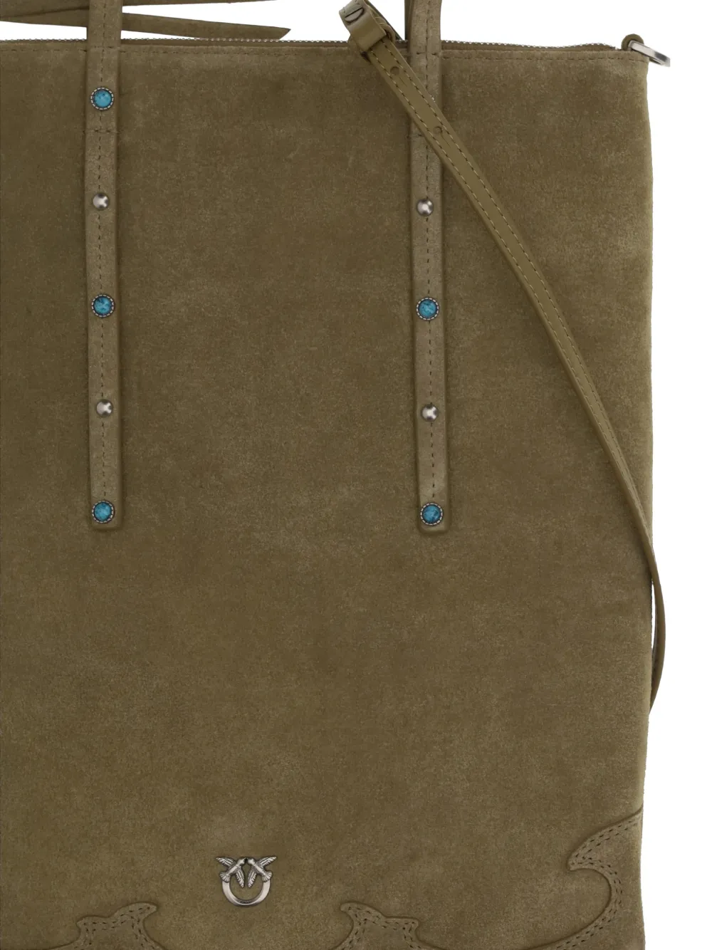PINKO Shopper met franje en studs Groen