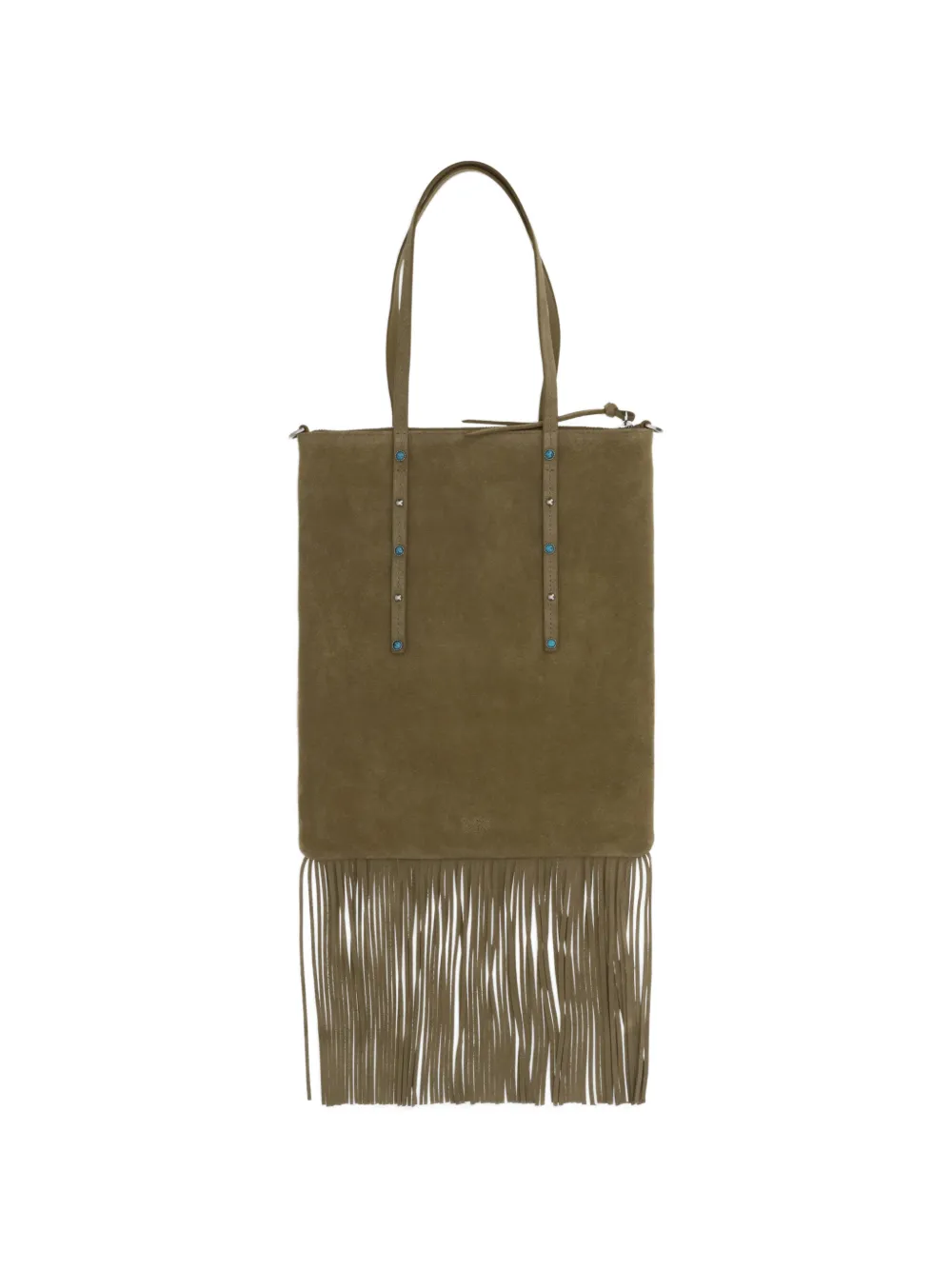 PINKO Shopper met franje en studs Groen