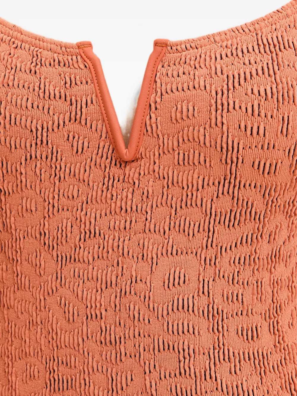 Bond-eye Gekreukt badpak met luipaardprint Oranje