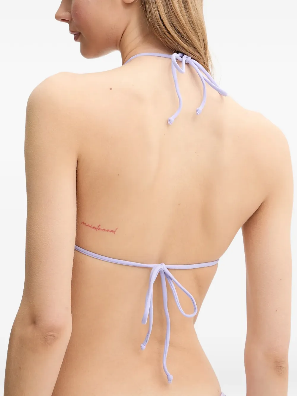 Bond-eye floral-jacquard crinkled bikini top - Viola