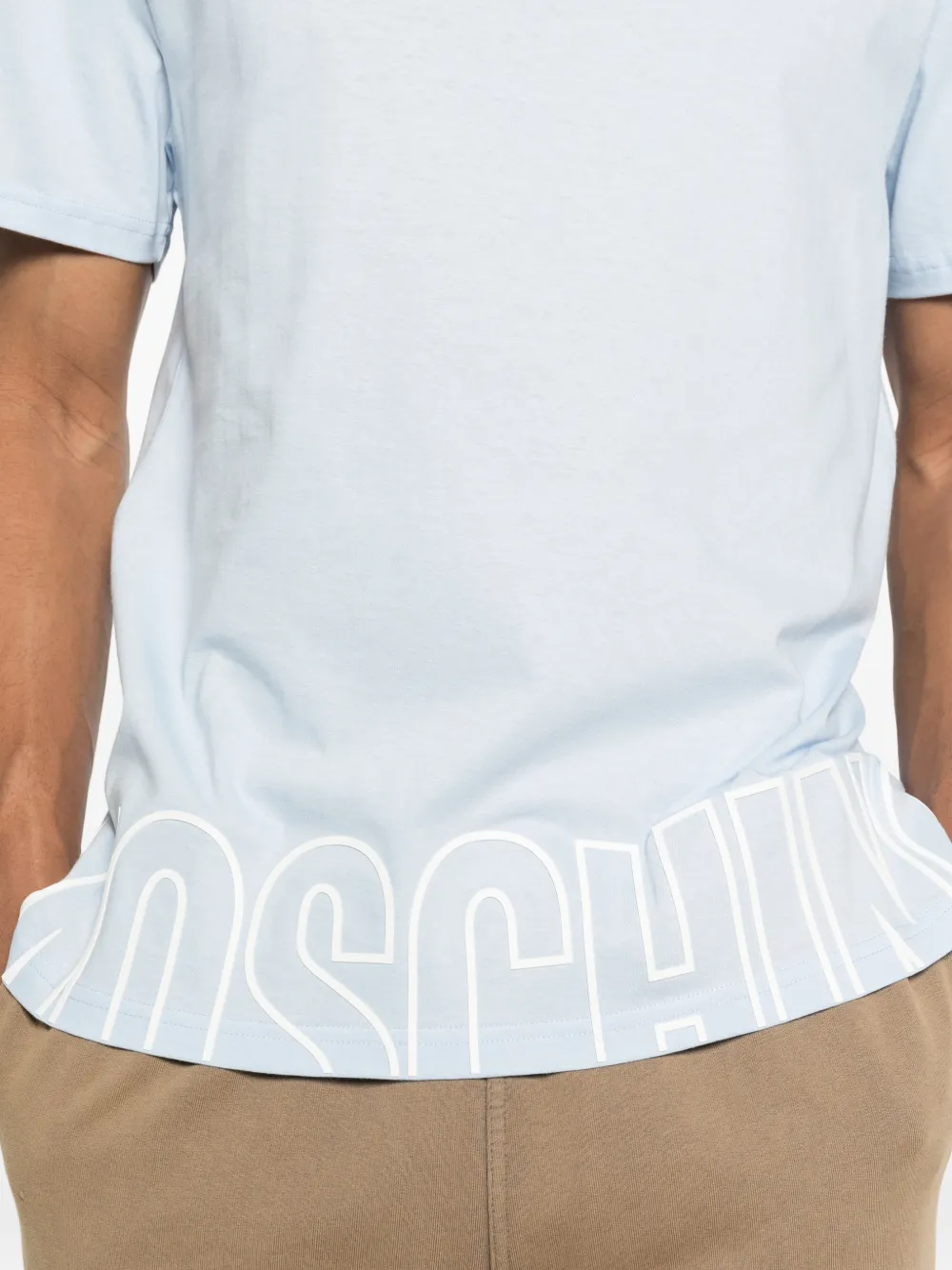 Moschino T-shirt met logo Blauw