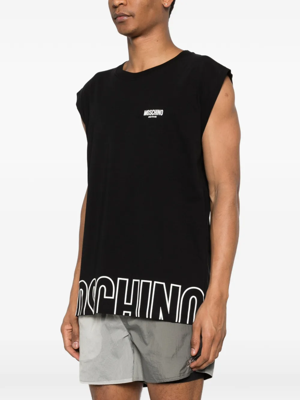 Moschino T-shirt met logo Zwart