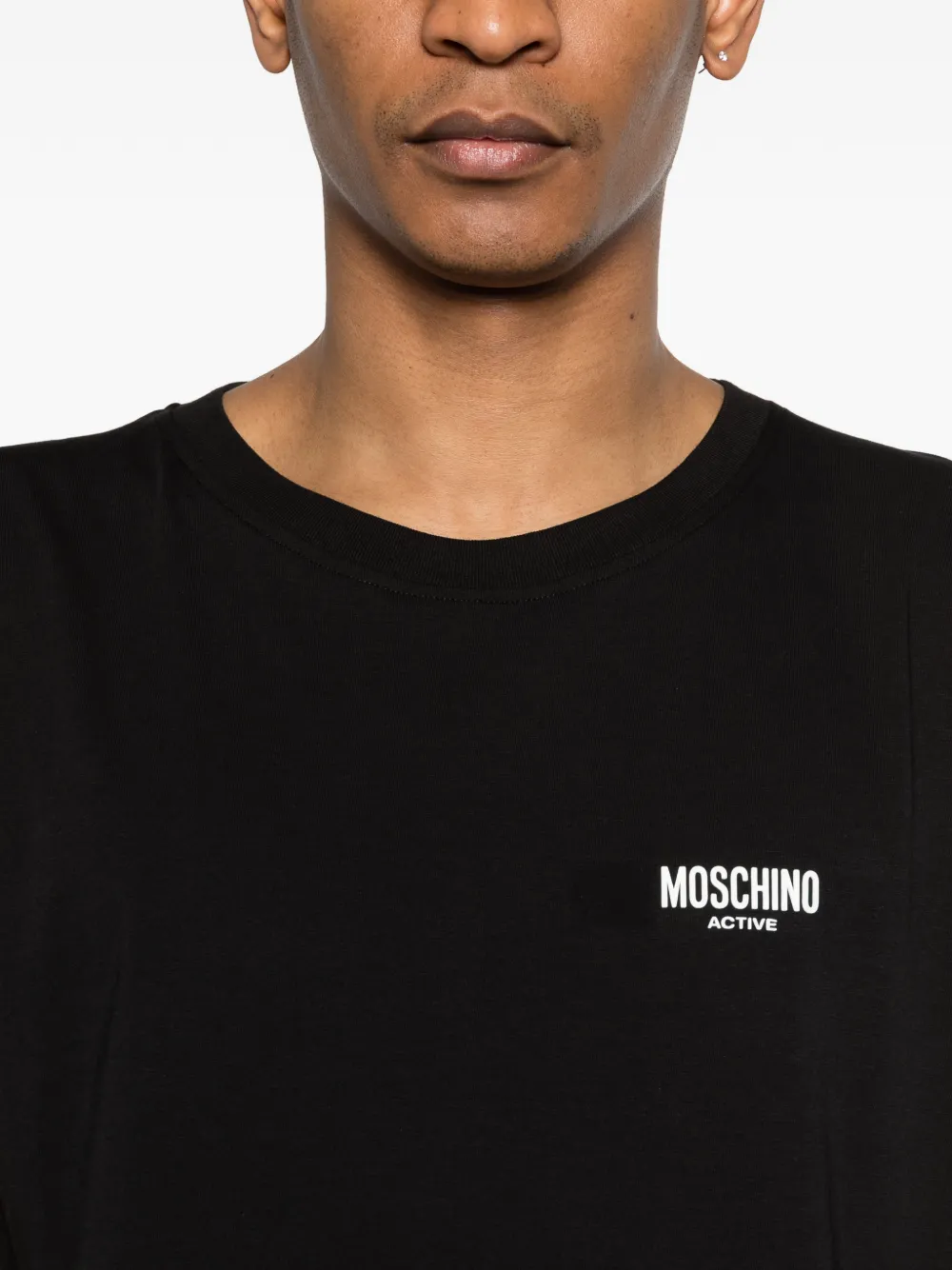 Moschino T-shirt met logo Zwart