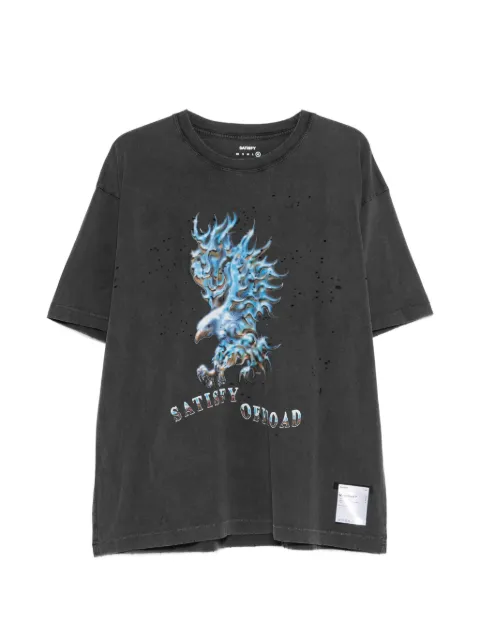 Satisfy distressed graphic-print T-shirt