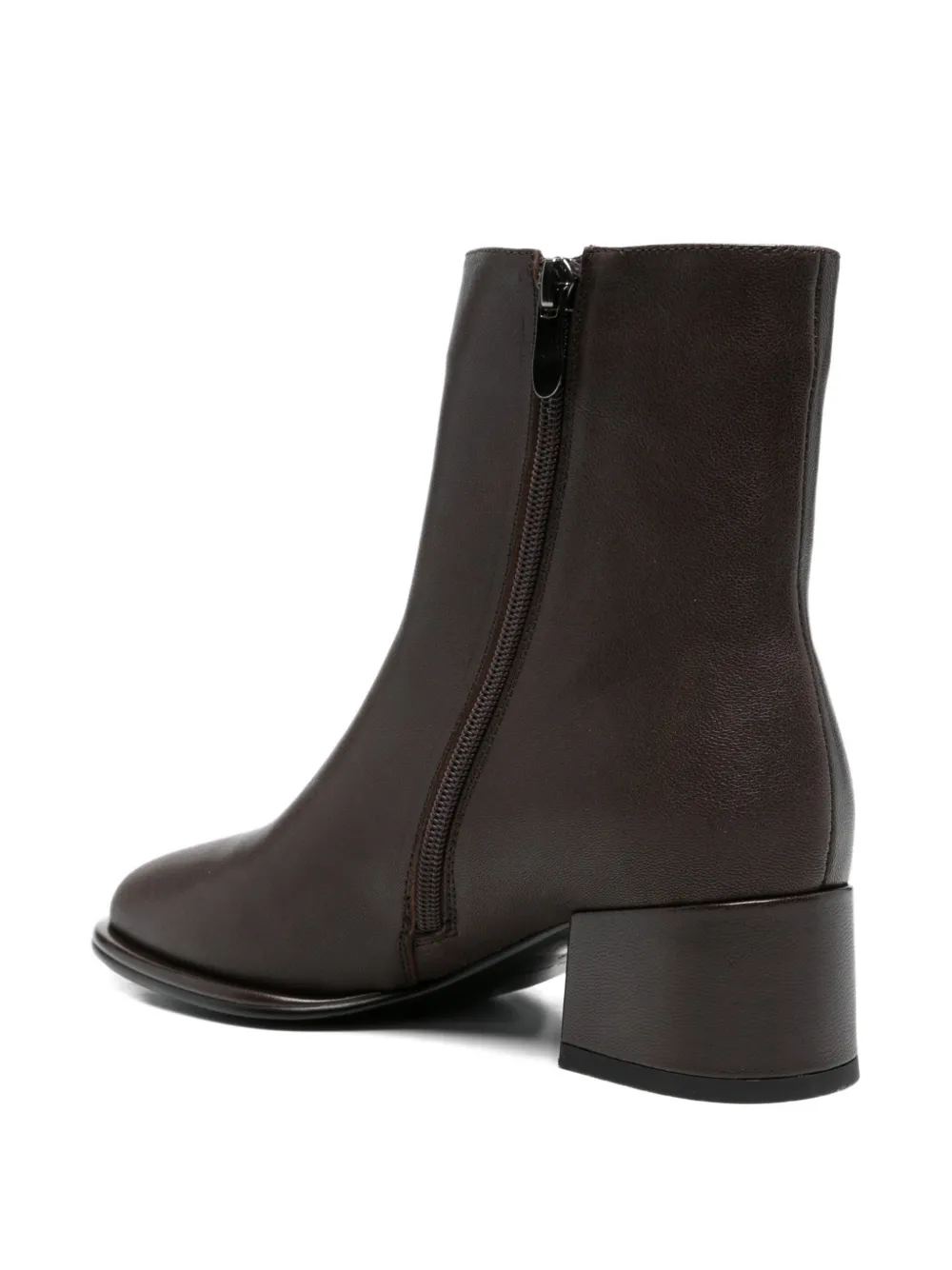LINDA BAUMANN Zip leren enkellaarzen Bruin